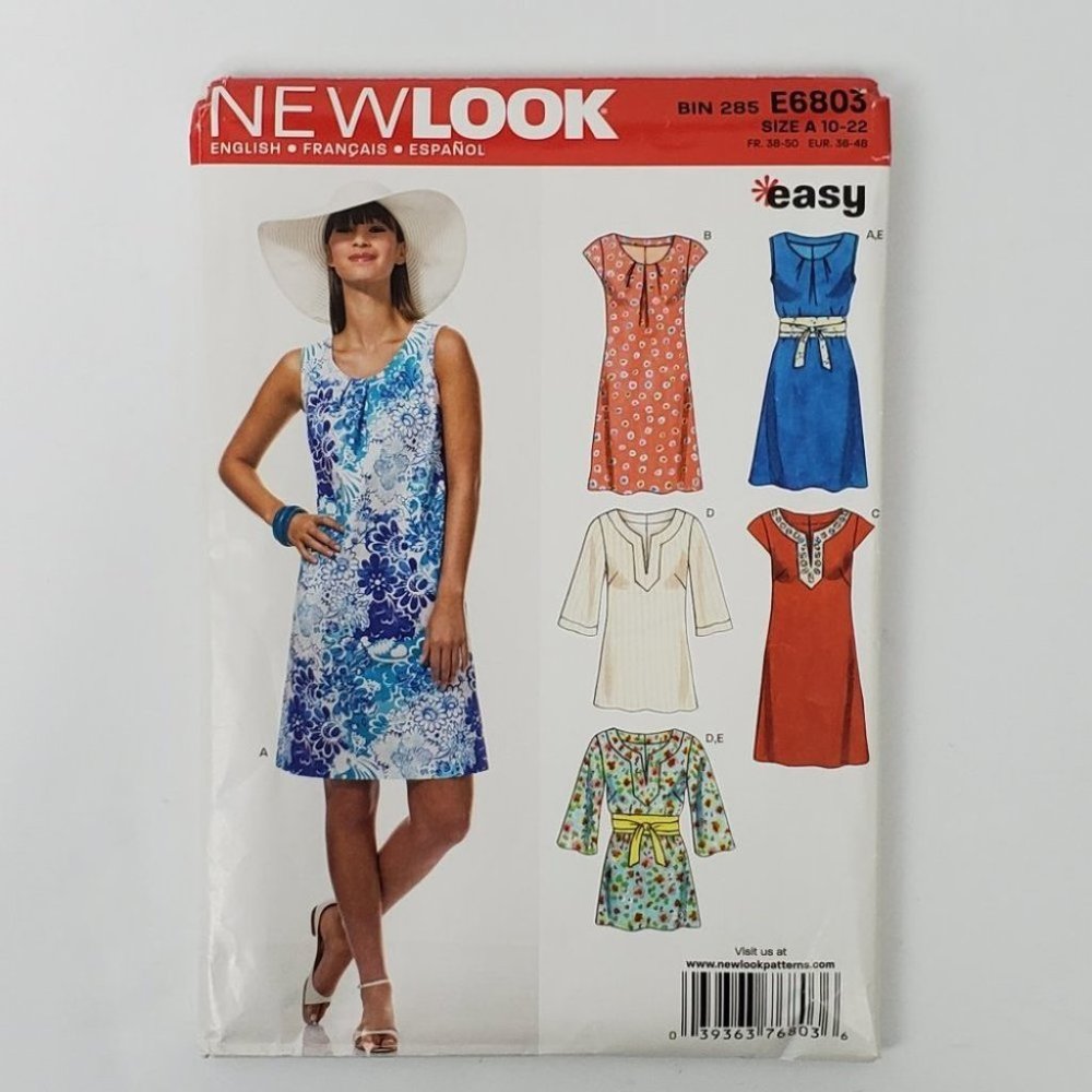 New Look Easy Dresses and Tops Sewing Pattern, 10-22